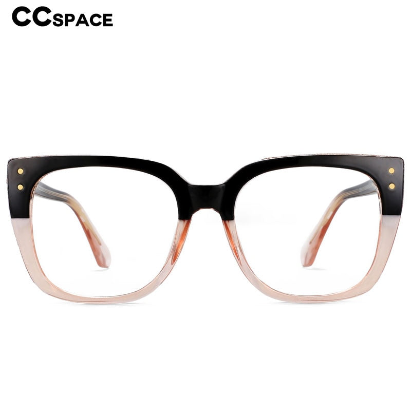CCSpace Women's Full Rim Large Square PC Plastic Eyeglasses 56516 Full Rim CCspace   