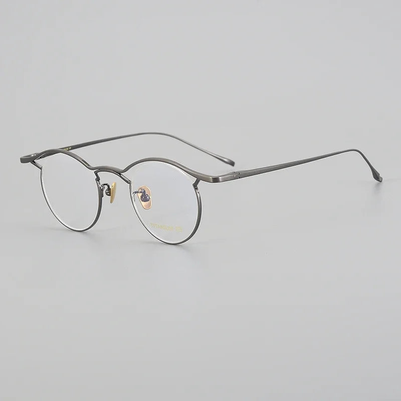 Aror Unisex Full Rim Round Titanium Eyeglasses 44901 Full Rim Aror C2