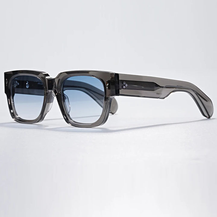 Hewei Unisex Full Rim Square Acetate Sunglasses 0029 Sunglasses Hewei gray-blue as picture 