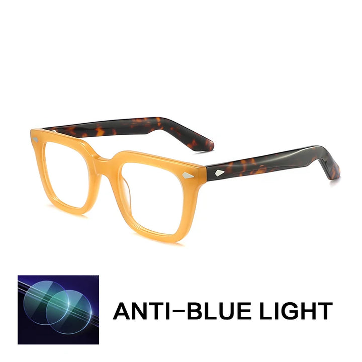 Gatenac Unisex Full Rim Square Brow Line Acetate Reading Glasses G91066