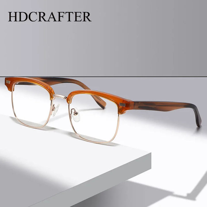 Hdcrafter Unisex Full Rim Square Tr 90 Acetate Eyeglasses 389291