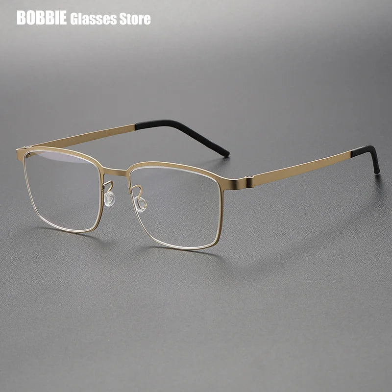 Bobbie Unisex Full Rim Square Screwless Titanium Eyeglasses 961967