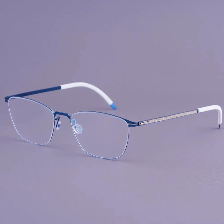 Bobbie 467441 Unisex Screwless Ful Rim Square Titanium Frames FuzWeb
