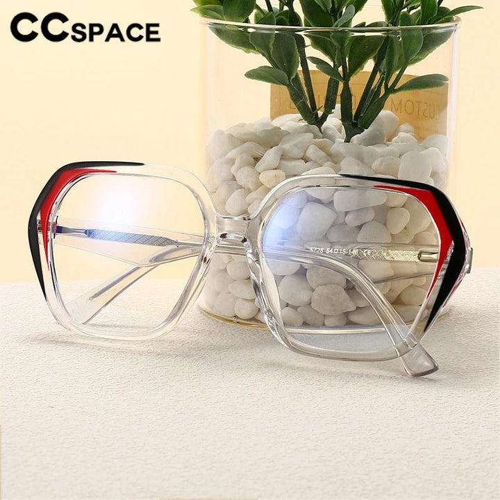 CCspace Women's Full Rim Irregular Square Polycarbonate Eyeglasses 3003 Full Rim CCspace   