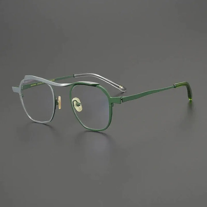 Gatenac Unisex Full Rim Brow Line Square Titanium Eyeglasses 670091 FuzWeb