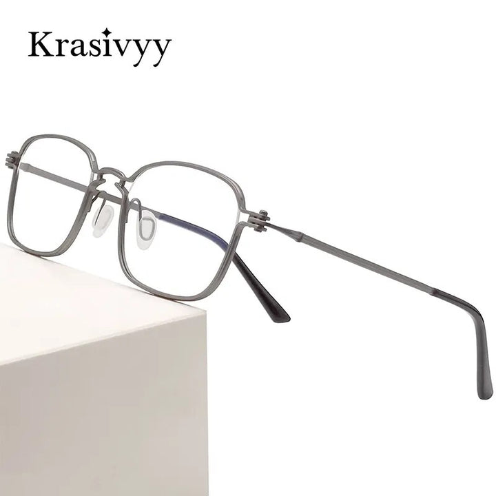 Krasivyy Men's Full Rim Square Titanium Eyeglasses Rlt5898 Full Rim Krasivyy   