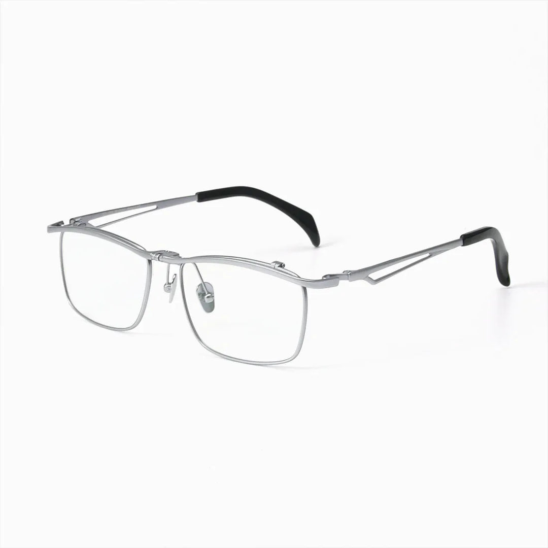 Hdcrafter Unisex Full Rim Square Alloy Flip Up Lens Reading Glasses 30054