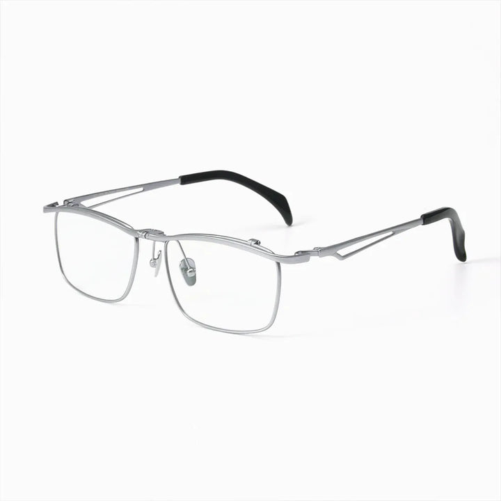 Hdcrafter Unisex Full Rim Square Alloy Flip Up Lens Reading Glasses 30054