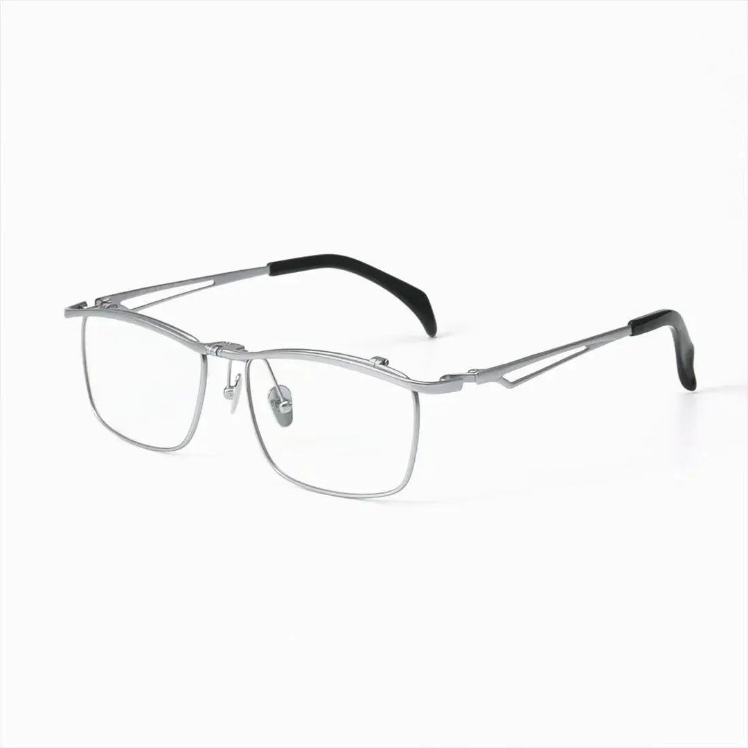 Hdcrafter Unisex Semi-Rimless Square Alloy Frames 300500 FuzWeb