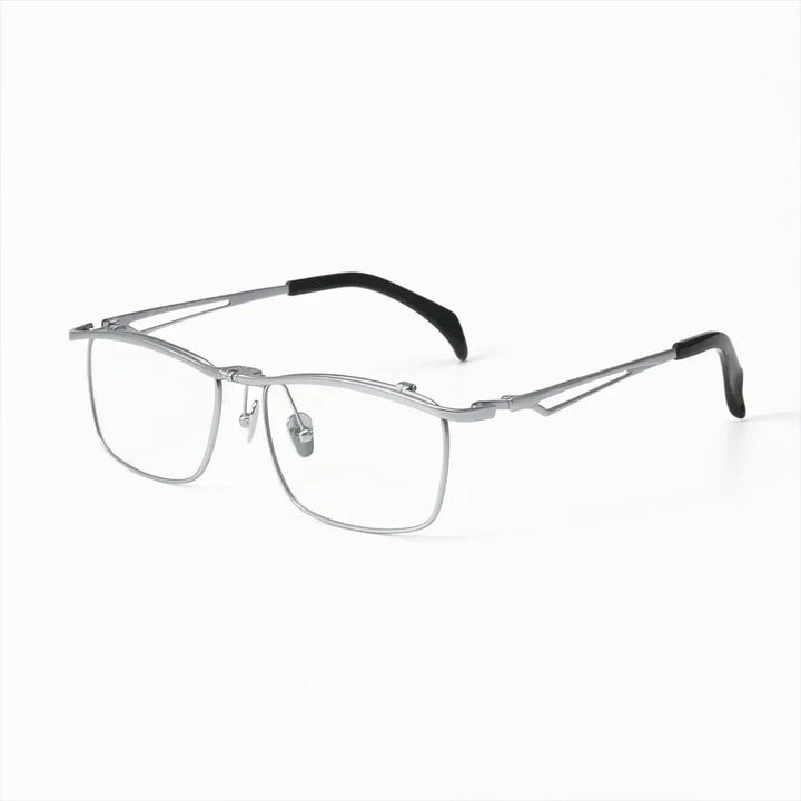 Hdcrafter Unisex Semi-Rimless Square Alloy Frames 300500 FuzWeb