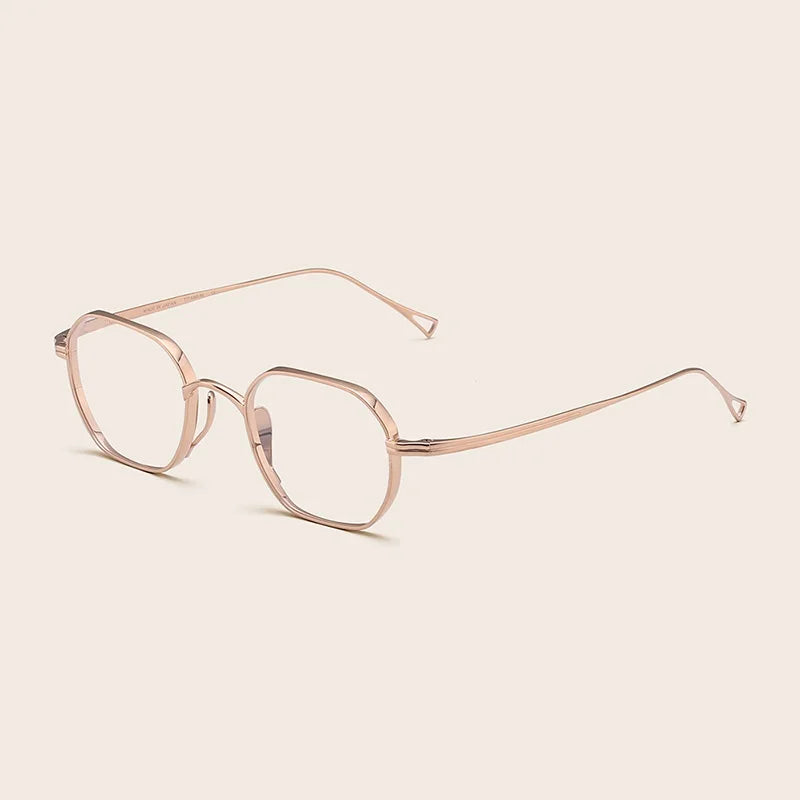 Aimee Women's Full Rim Flat Top Polygon Titanium Eyeglasses 49917