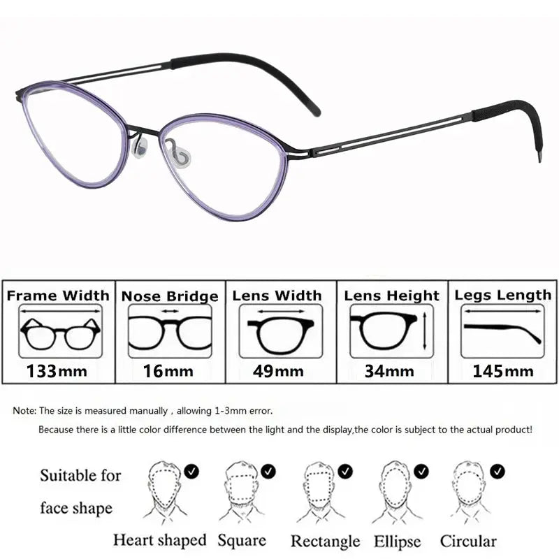Bobbie 465507 Women’s Acetate Full Rim Polygon Oval Titanium Frames FuzWeb