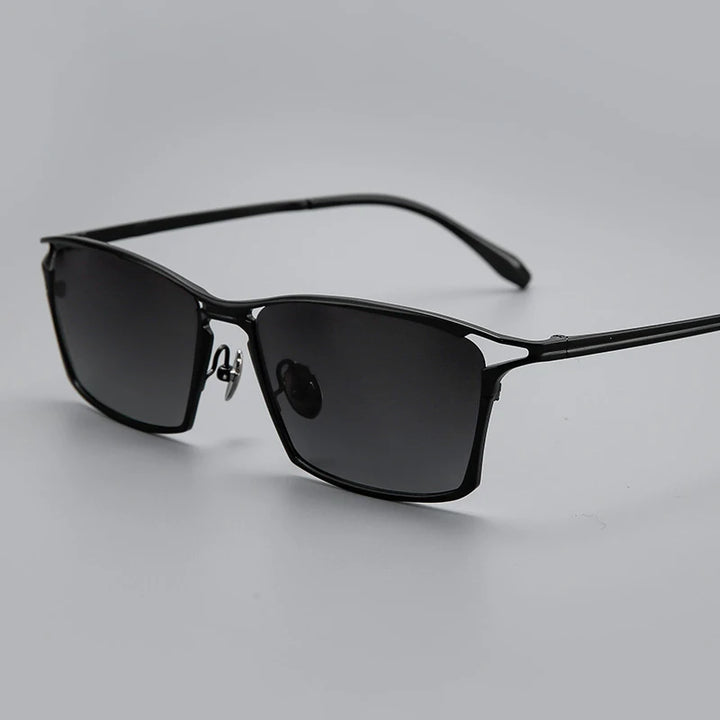 Black Mask Men's Full Rim Big Square Titanium Sunglasses 366885