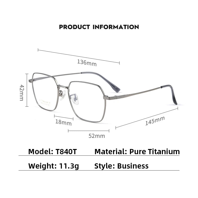 Gmei Unisex Full Rim Polygon Titanium Eyeglasses T840 Full Rim Gmei Optical   