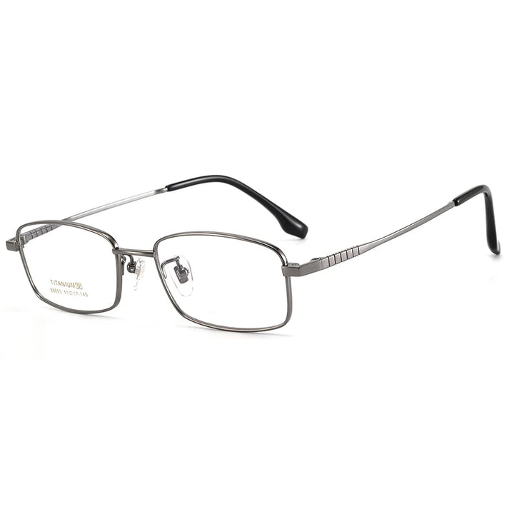 Bclear Unisex Full Rim Square Small Titanium Eyeglasses 86693 Full Rim Bclear GRAY  