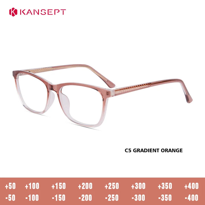 Kansept Women's Full Rim Square Tr 90 Alloy Reading Glasses 25003