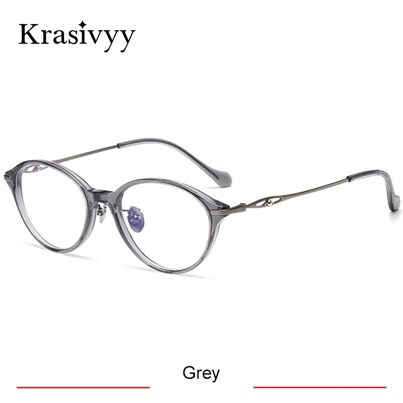 Krasivyy Unisex Full Rim Oval Round Titanium Acetate Eyeglasses 316890