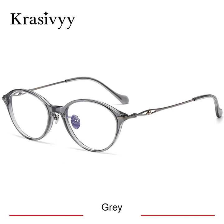 Krasivyy Unisex Full Rim Oval Round Titanium Acetate Eyeglasses 316890