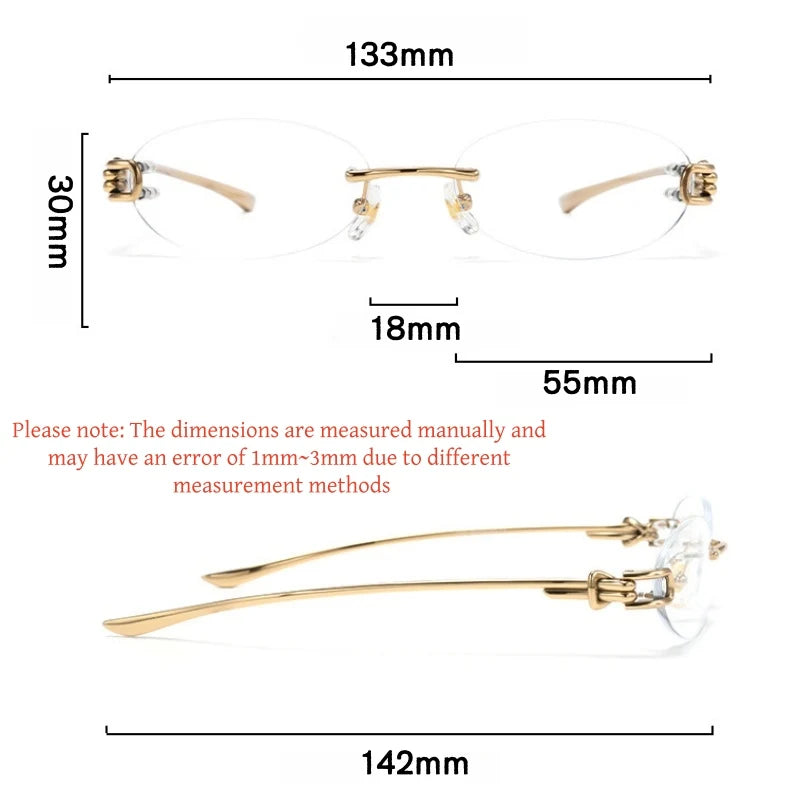 Yimaruili Unisex Rimless Oval Pure Titanium Eyeglasses 0670WK — view 2 | Yimaruili at FuzWeb