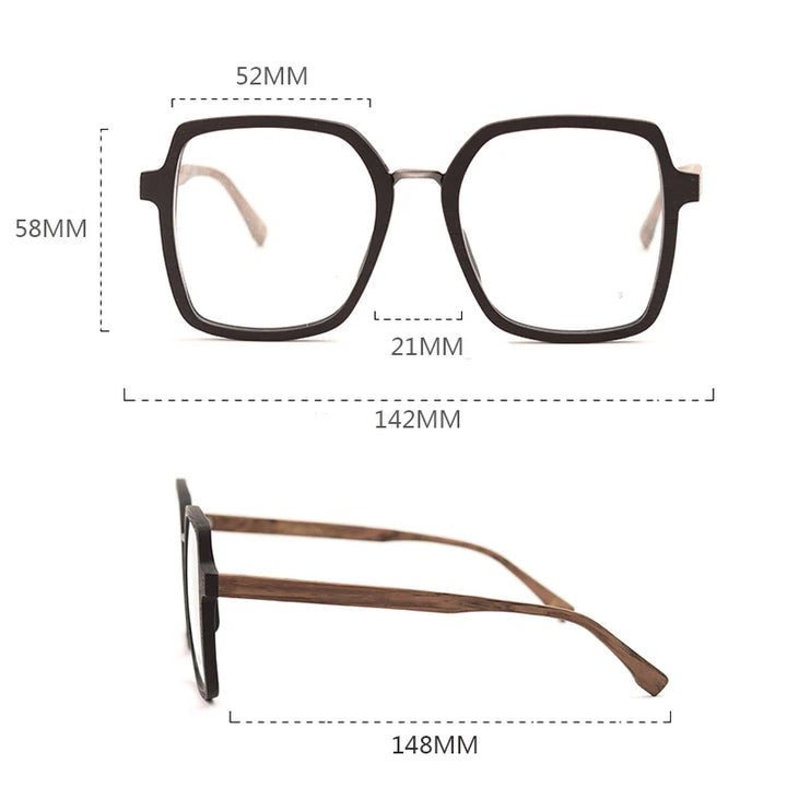 Hdcrafter Mens Full Rim Square Acetate Titanium Frames 610900 — view 2 | Hdcrafter Eyeglasses at FuzWeb