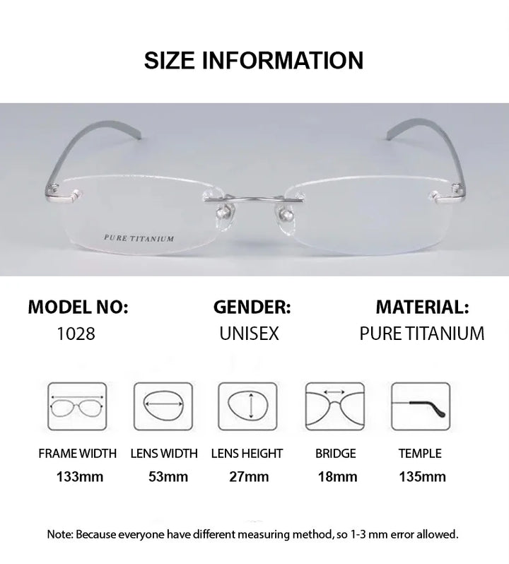 Chashma Ottica Women's Rimless Square Titanium Eyeglasses102844