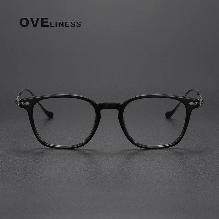 Oveliness Unisex Full Rim Square Acetate Titanium Eyeglasses 2052 Full Rim Oveliness   