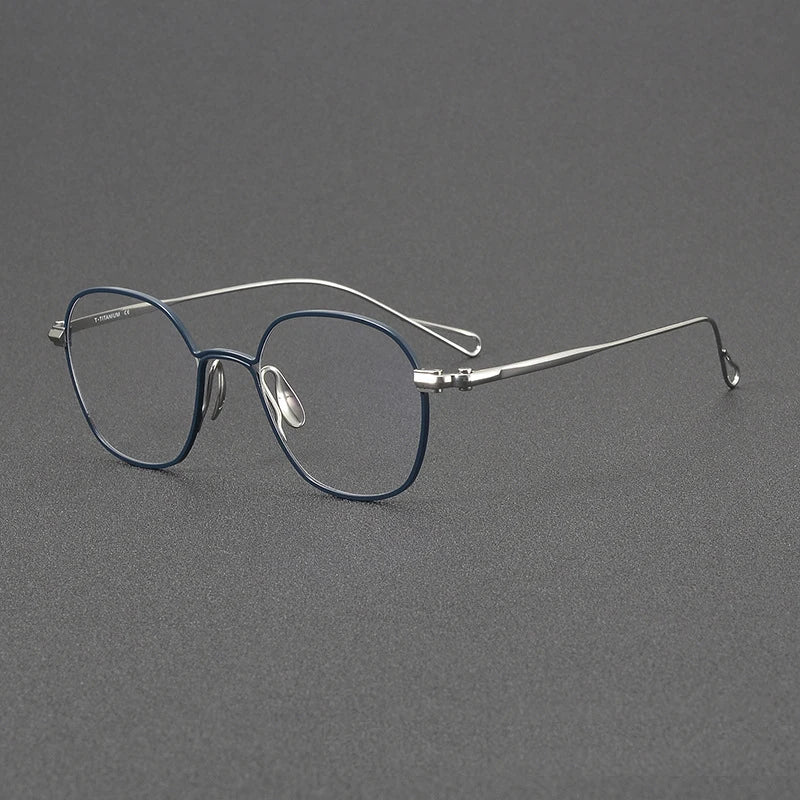 Black Mask Unisex Full Rim Square Titanium Eyeglasses 2156 Full Rim Black Mask Blue-Silver  