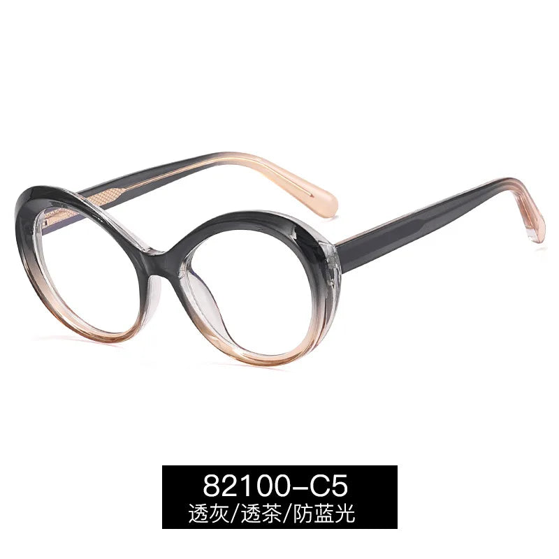 Reven Jate Unisex Full Rim Oval Round Tr 90 Alloy Eyeglasses 369142