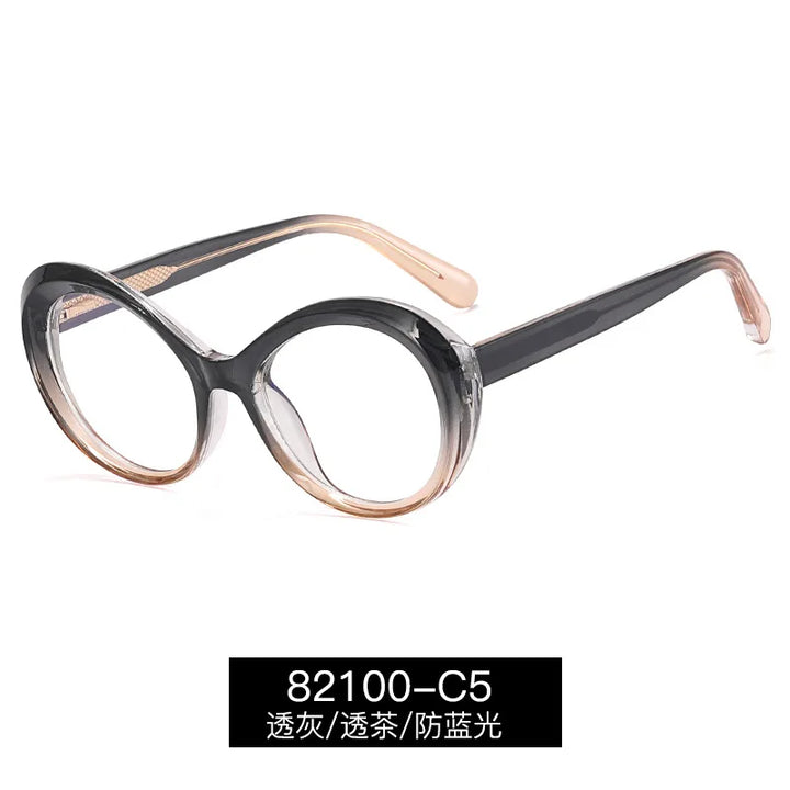 Reven Jate Unisex Full Rim Oval Round Tr 90 Alloy Eyeglasses 369142