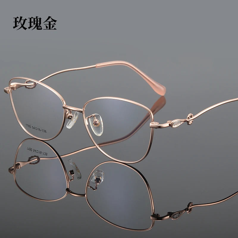 Bclear Women's Full Rim Square Cat Eye Alloy Eyeglasses 61180