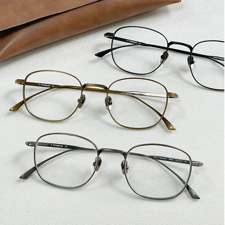 Bobbie Unisex Full Rim Square Titanium Eyeglasses Fuz 14