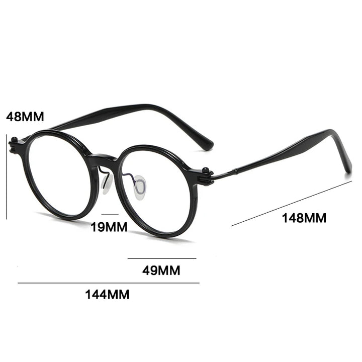 Gatenac Unisex Full Rim Round Acetate Photochromic Reading Glasses 75886