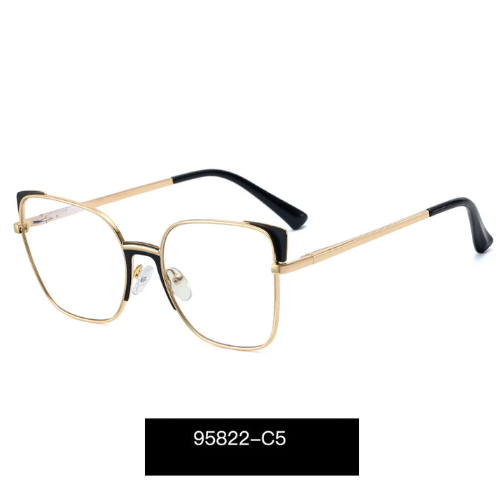 Handoer Women's Full Rim Square Cat Eye Alloy Eyeglasses 95822 Full Rim Handoer C5  