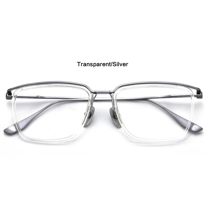 Muzz Unisex Full Rim Square Brow Line Acetate Titanium Eyeglasses 106 Full Rim Muzz C3  