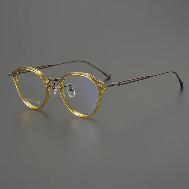 Nobler Unisex Full Rim Oval Square Acetate Titanium Eyeglasses 98002