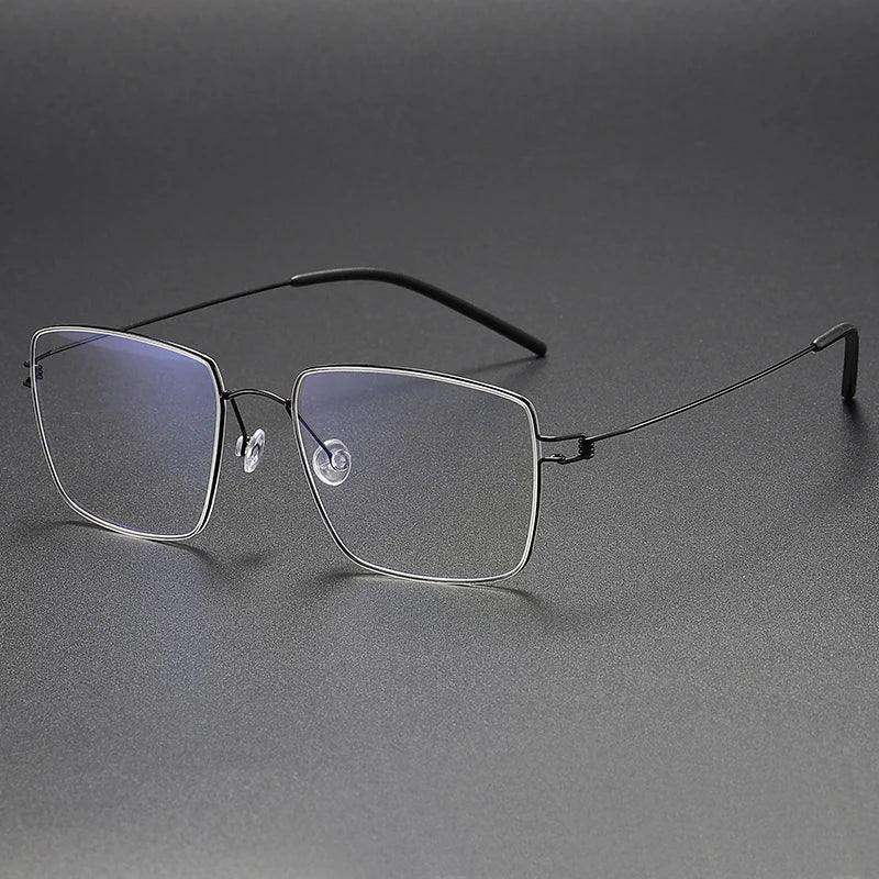 Black Mask Women's Full Rim Square Screwless Titanium Eyeglasses 54135