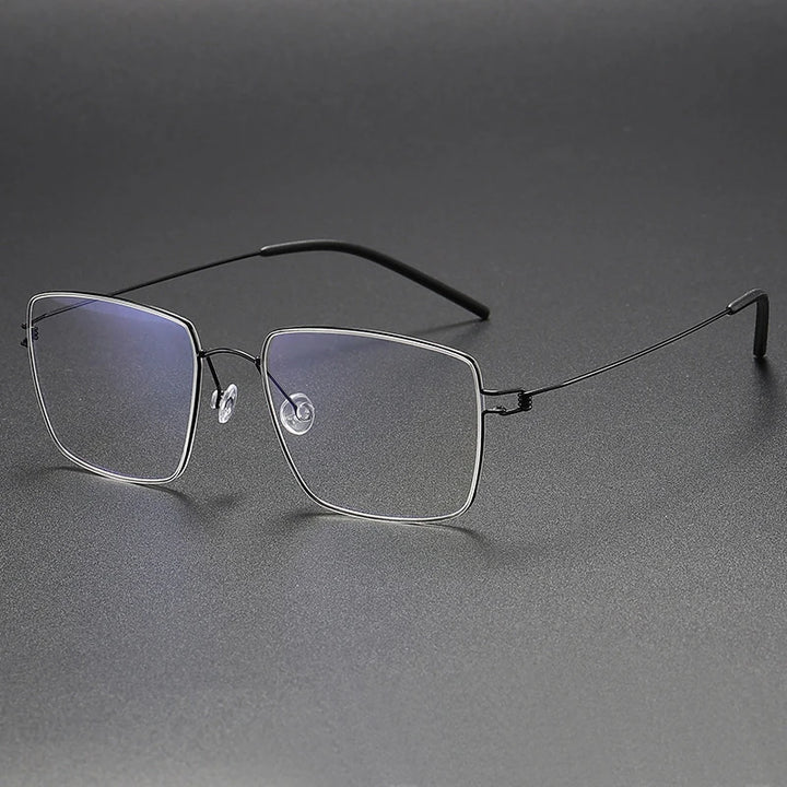 Black Mask Women's Full Rim Square Screwless Titanium Eyeglasses 54135