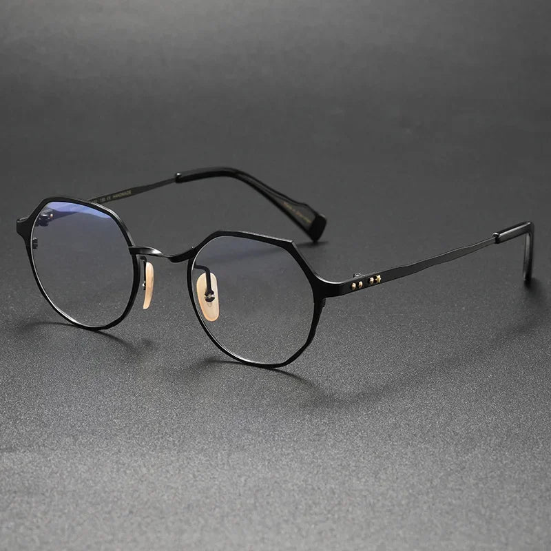 Muzz Women's Full Rim Flat Top Oval Titanium Eyeglasses 470039