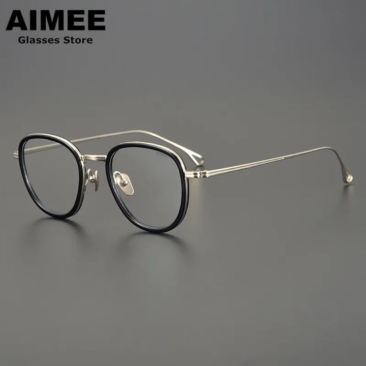 Aimee Unisex Full Rim Square Titanium Acetate Eyeglasses 9115