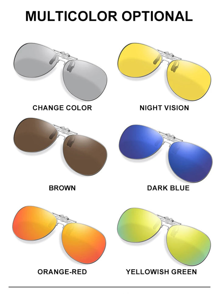 Vicky Unisex Full Rim Round Alloy Polarized Clip On Sunglasses V004 Clip On Sunglasses Vicky   