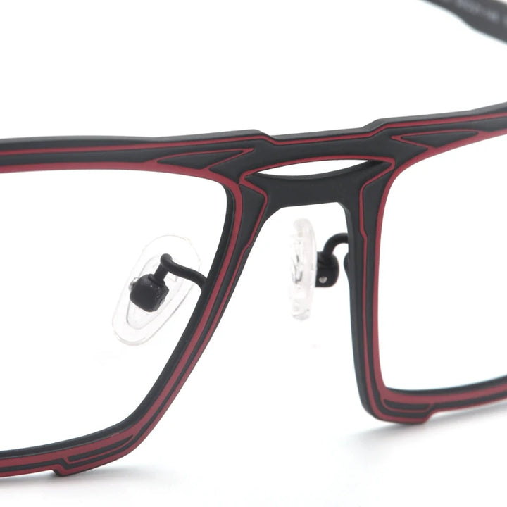 Muzz 8582 men's rectangle pure titanium prescription eyeglasses — view 9
