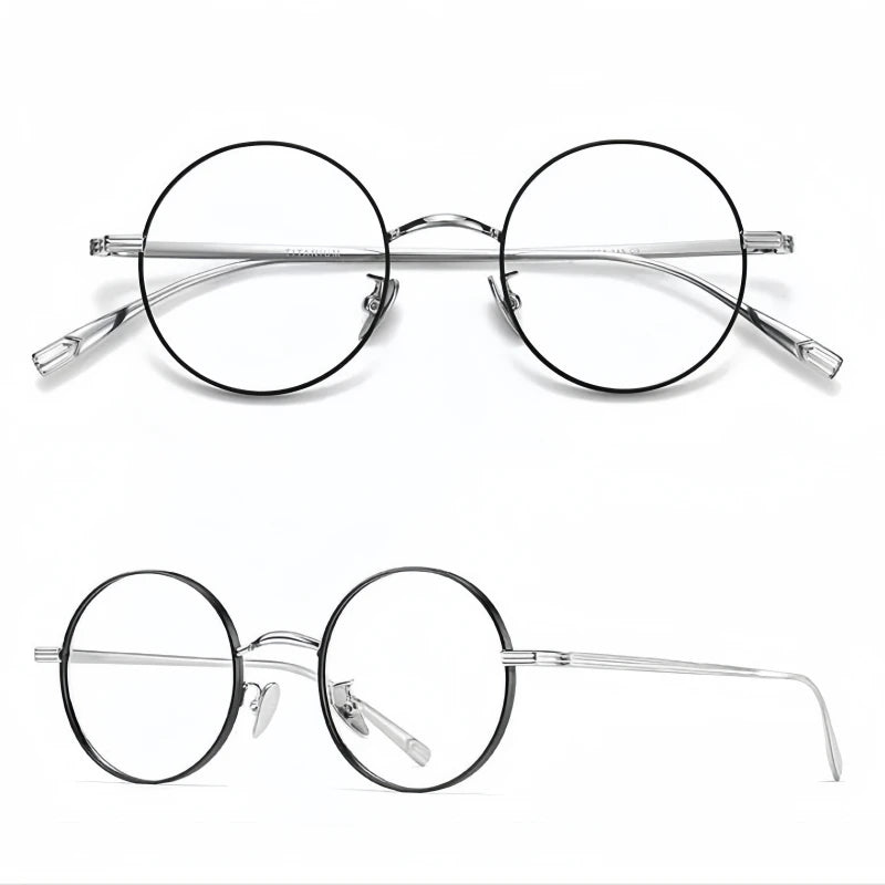 Yimaruili Women's Full Rim Round Titanium Alloy Eyeglasses 5555