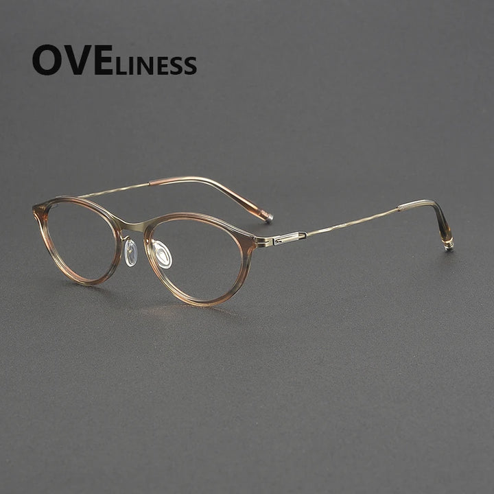 Oveliness Unisex Full Rim Square Acetate Titanium Eyeglasses 202516