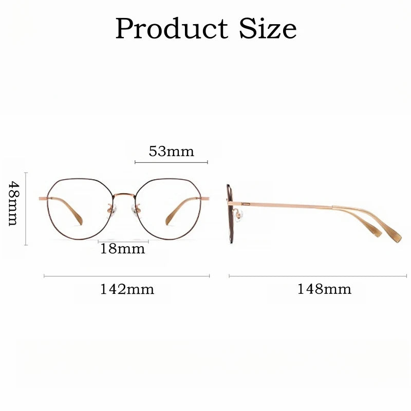 Yimaruili Unisex Full Rim Polygon Titanium Eyeglasses Y0847 Full Rim Yimaruili Eyeglasses   