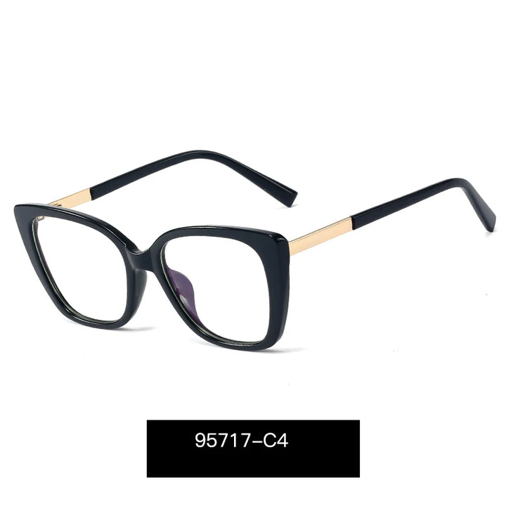 Handoer Women's Full Rim Square Cat Eye Tr 90 Alloy Eyeglasses 95717