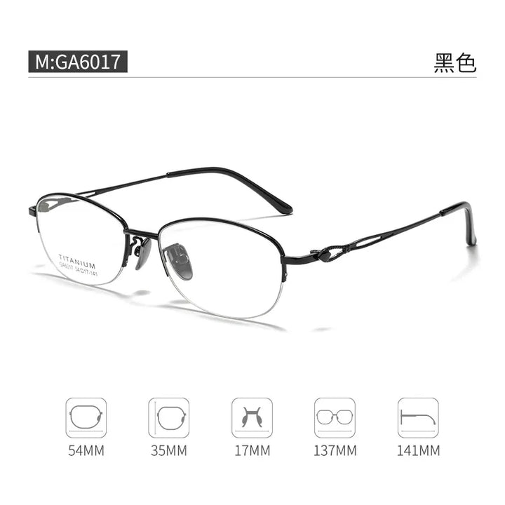 Gmei Optical G6017ADY women's oval titanium alloy prescription eyeglasses — view 5