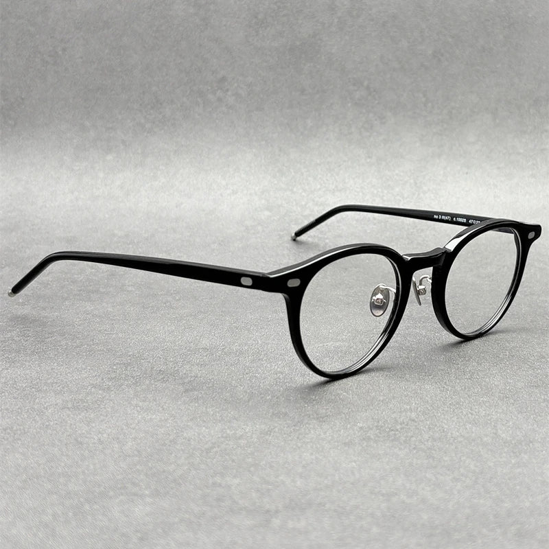Black Mask Unisex Full Rim Round Acetate Eyeglasses BM-333