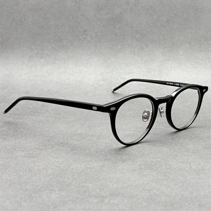 Black Mask Unisex Full Rim Round Acetate Eyeglasses BM-333