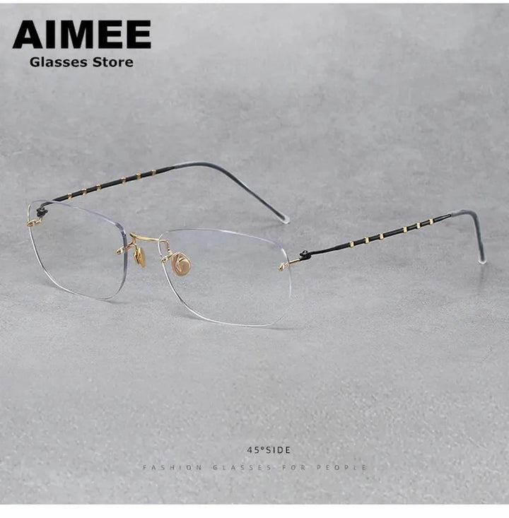 Aimee Women's Rimless Square Titanium Eyeglasses 82130