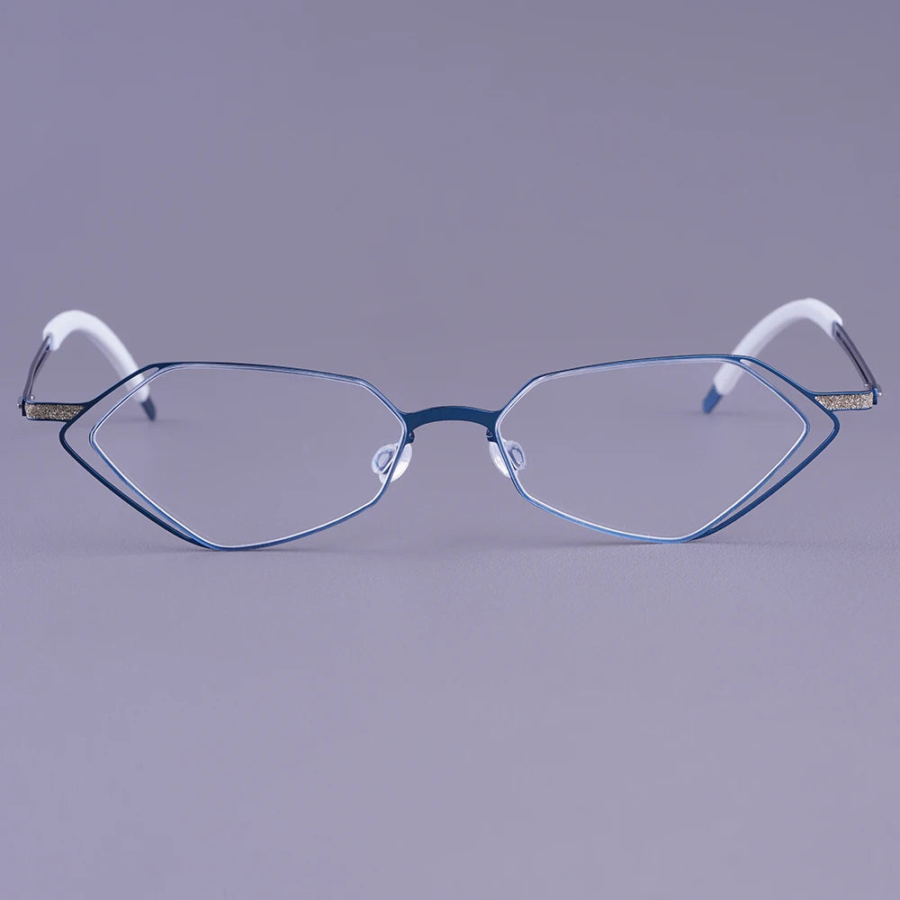 Bobbie Unisex Full Rim Geometric Titanium Eyeglasses V339